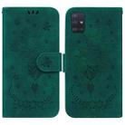 For Samsung Galaxy A51 5G Butterfly Rose Embossed Leather Phone Case(Green) - 1