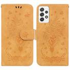 For Samsung Galaxy A52 5G / 4G Butterfly Rose Embossed Leather Phone Case(Yellow) - 1