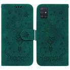For Samsung Galaxy A71 Butterfly Rose Embossed Leather Phone Case(Green) - 1