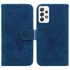 For Samsung Galaxy A72 5G / 4G Butterfly Rose Embossed Leather Phone Case(Blue) - 1