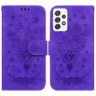For Samsung Galaxy A72 5G / 4G Butterfly Rose Embossed Leather Phone Case(Purple) - 1