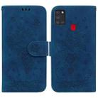 For Samsung Galaxy A21s Butterfly Rose Embossed Leather Phone Case(Blue) - 1