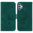 For Samsung Galaxy A32 4G Butterfly Rose Embossed Leather Phone Case(Green) - 1