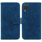 For Samsung Galaxy A42 5G Butterfly Rose Embossed Leather Phone Case(Blue) - 1