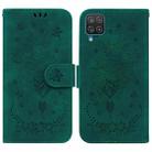 For Samsung Galaxy A42 5G Butterfly Rose Embossed Leather Phone Case(Green) - 1