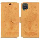 For Samsung Galaxy A42 5G Butterfly Rose Embossed Leather Phone Case(Yellow) - 1