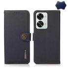 For OnePlus Nord 2T 5G KHAZNEH Custer Texture RFID Genuine Leather Phone Case(Blue) - 1