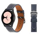 For Samsung Galaxy Watch4 40mm / 44mm Plain Weave Leather Watch Band(Midnight Blue) - 1