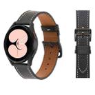 For Samsung Galaxy Watch4 40mm / 44mm Plain Weave Leather Watch Band(Black) - 1