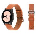 For Samsung Galaxy Watch4 40mm / 44mm Plain Weave Leather Watch Band(Brown) - 1