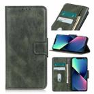 For iPhone 14 Mirren Crazy Horse Texture Horizontal Flip Leather Phone Case (Green) - 1