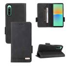 For Sony Xperia 10 IV Magnetic Clasp Flip Leather Phone Case(Black) - 1