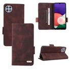 For Samsung Galaxy A22 5G Magnetic Clasp Flip Leather Phone Case(Brown) - 1