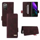 For Samsung Galaxy Z Fold2 5G Magnetic Clasp Flip Leather Phone Case(Brown) - 1