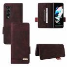For Samsung Galaxy Z Fold3 5G Magnetic Clasp Flip Leather Phone Case(Brown) - 1