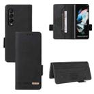 For Samsung Galaxy Z Fold3 5G Magnetic Clasp Flip Leather Phone Case(Black) - 1