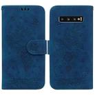 For Samsung Galaxy S10 Butterfly Rose Embossed Leather Phone Case(Blue) - 1