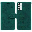 For Samsung Galaxy M23 / F23 Butterfly Rose Embossed Leather Phone Case(Green) - 1