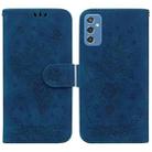 For Samsung Galaxy M52 5G Butterfly Rose Embossed Leather Phone Case(Blue) - 1