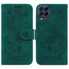 For Samsung Galaxy M33 5G Butterfly Rose Embossed Leather Phone Case(Green) - 1