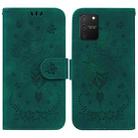 For Samsung Galaxy S10 Lite Butterfly Rose Embossed Leather Phone Case(Green) - 1