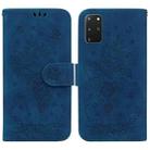 For Samsung Galaxy S20+ Butterfly Rose Embossed Leather Phone Case(Blue) - 1