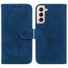 For Samsung Galaxy S21 5G Butterfly Rose Embossed Leather Phone Case(Blue) - 1