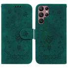 For Samsung Galaxy S22 Ultra 5G Butterfly Rose Embossed Leather Phone Case(Green) - 1