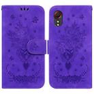 For Samsung Galaxy Xcover 5 Butterfly Rose Embossed Leather Phone Case(Purple) - 1