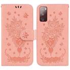 For Samsung Galaxy S20 FE 5G Butterfly Rose Embossed Leather Phone Case(Pink) - 1
