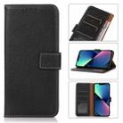 For iPhone 14 Litchi Texture Horizontal Flip Leather Phone Case (Black) - 1