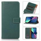 For iPhone 14 Litchi Texture Horizontal Flip Leather Phone Case (Green) - 1