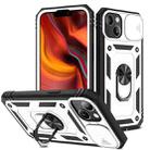 For iPhone 14 Plus Sliding Camera Cover Design TPU + PC Protective Phone Case  (White+Black) - 1