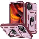 For iPhone 14 Plus Sliding Camera Cover Design TPU + PC Protective Phone Case  (Pink+Dark Red) - 1