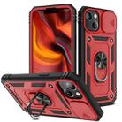 For iPhone 14 Plus Sliding Camera Cover Design TPU + PC Protective Phone Case  (Red+Black) - 1