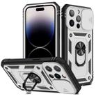 For iPhone 14 Pro Sliding Camera Cover Design TPU + PC Protective Phone Case (White+Black) - 1