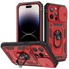 For iPhone 14 Pro Sliding Camera Cover Design TPU + PC Protective Phone Case (Red+Black) - 1