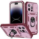 For iPhone 14 Pro Max Sliding Camera Cover Design TPU + PC Protective Phone Case (Pink+Dark Red) - 1