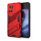 For OnePlus Ace 5G Punk Armor PC + TPU Phone Case with Holder(Red) - 1