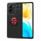 For vivo S15 Pro Metal Ring Holder TPU Phone Case(Black+Red) - 1