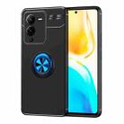 For vivo S15 Metal Ring Holder TPU Phone Case(Black+Blue) - 1