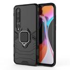 For Xiaomi Mi 10 PC + TPU Shockproof Protective Case with Magnetic Ring Holder(Black) - 1