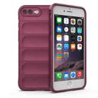 For iPhone SE 2022 / SE 2020 / 8 / 7 Magic Shield TPU + Flannel Phone Case(Wine Red) - 1