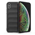 For iPhone X / XS Magic Shield TPU + Flannel Phone Case(Black) - 1