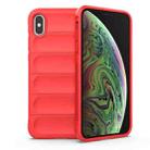 For iPhone XS Max Magic Shield TPU + Flannel Phone Case(Red) - 1