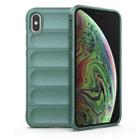 For iPhone XS Max Magic Shield TPU + Flannel Phone Case(Dark Green) - 1