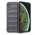 For iPhone XS Max Magic Shield TPU + Flannel Phone Case(Dark Grey) - 1