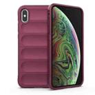 For iPhone XS Max Magic Shield TPU + Flannel Phone Case(Wine Red) - 1