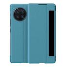 For vivo X Fold Window View Leather Folding Phone Case(Blue) - 1