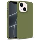 For iPhone 14 Starry Series Shockproof Straw Material + TPU Protective Phone Case (Army Green) - 1